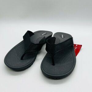 Okabashi Unisex Black Voyager Flip Flops Size 9/10 NWT